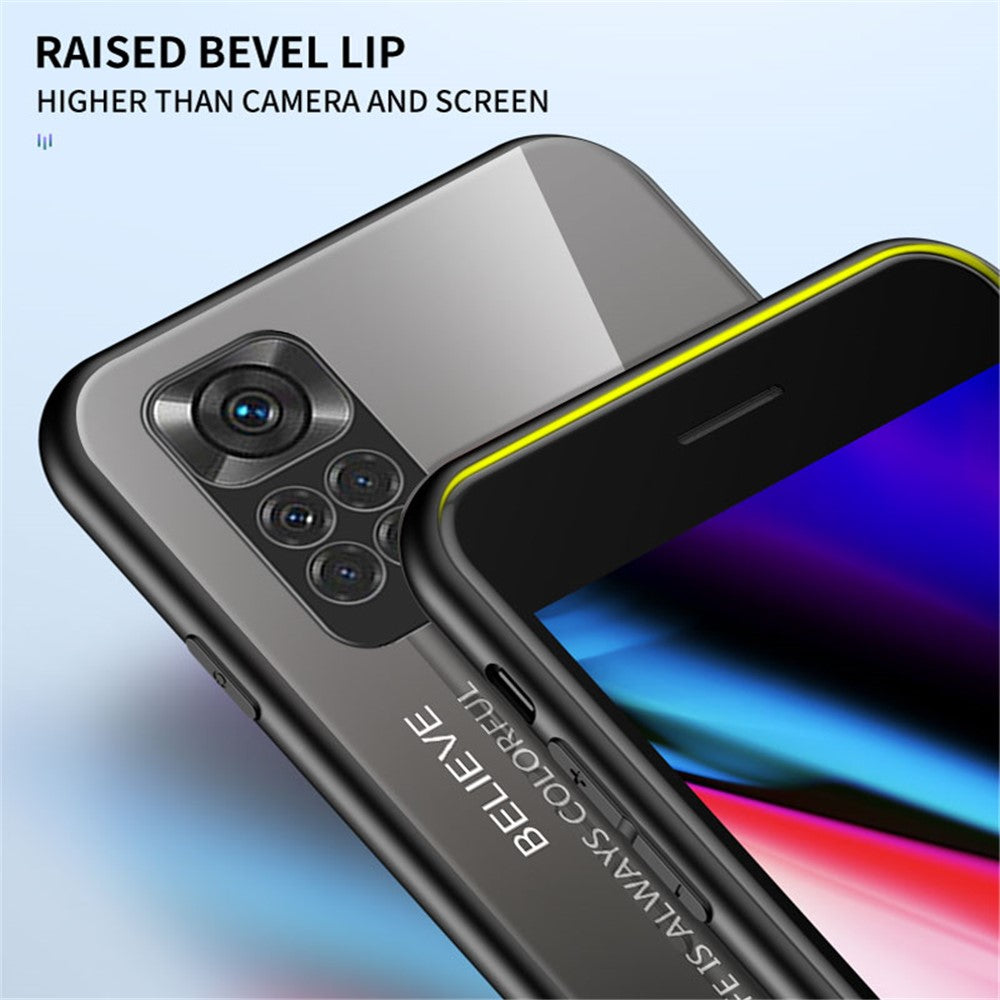 Xiaomi Redmi Note 11 4G (Qualcomm)/Redmi Note 11S 4G Härdat glas + PC + TPU mobilskal Snyggt Hybridbakstycke i tonad färg