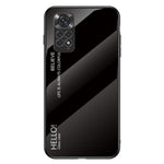 For Xiaomi Redmi Note 11 4G (Qualcomm)/Redmi Note 11S 4G Tempered Glass + PC + TPU Phone Case Stylish Gradient Color Hybrid Back Cover
