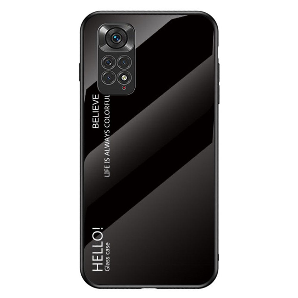 Xiaomi Redmi Note 11 4G (Qualcomm)/Redmi Note 11S 4G Härdat glas + PC + TPU mobilskal Snyggt Hybridbakstycke i tonad färg