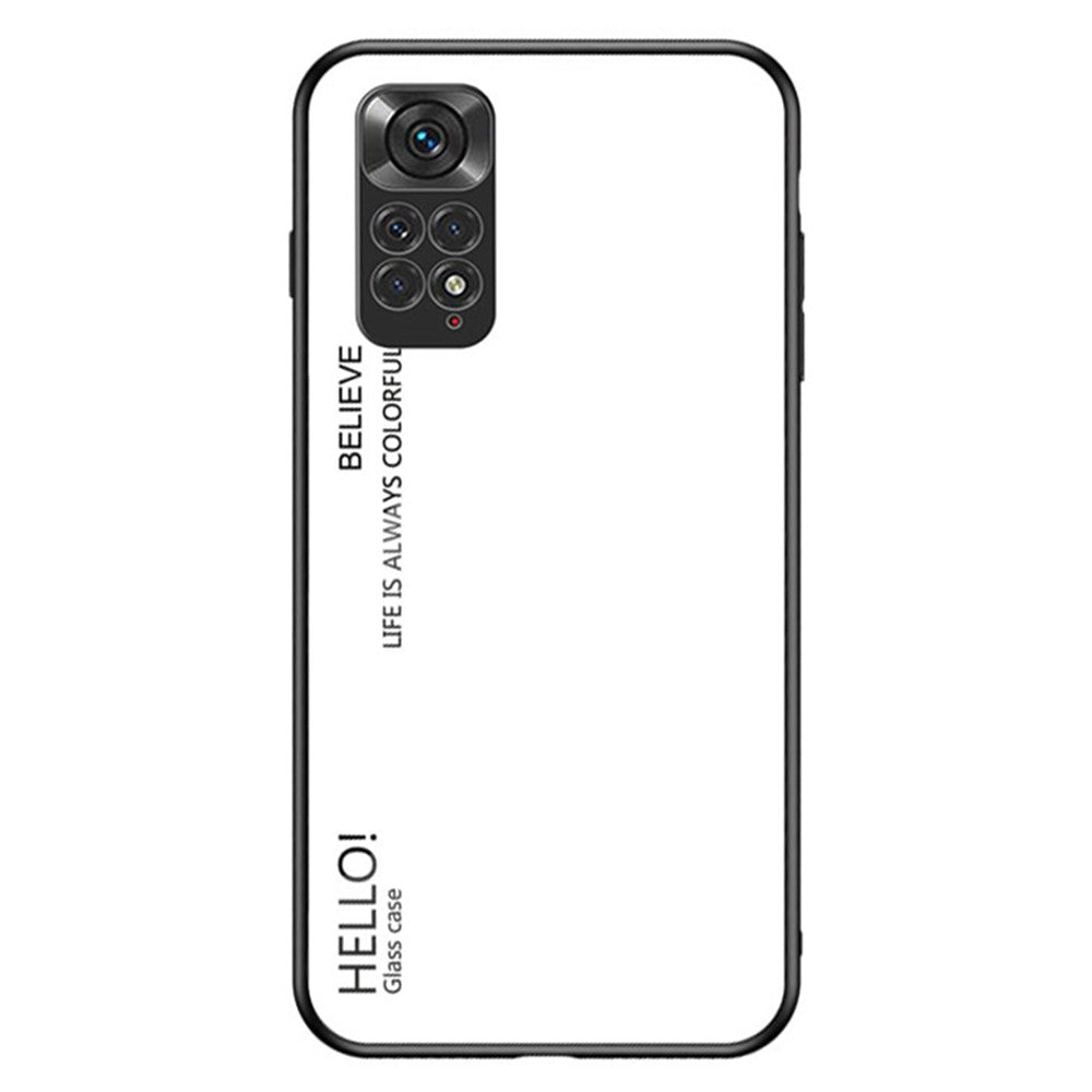 Xiaomi Redmi Note 11 4G (Qualcomm)/Redmi Note 11S 4G Härdat glas + PC + TPU mobilskal Snyggt Hybridbakstycke i tonad färg