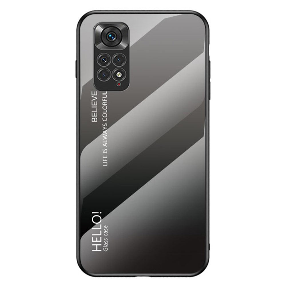 Xiaomi Redmi Note 11 4G (Qualcomm)/Redmi Note 11S 4G Härdat glas + PC + TPU mobilskal Snyggt Hybridbakstycke i tonad färg