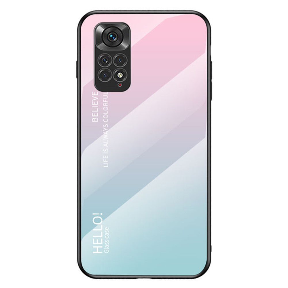 Xiaomi Redmi Note 11 4G (Qualcomm)/Redmi Note 11S 4G Härdat glas + PC + TPU mobilskal Snyggt Hybridbakstycke i tonad färg
