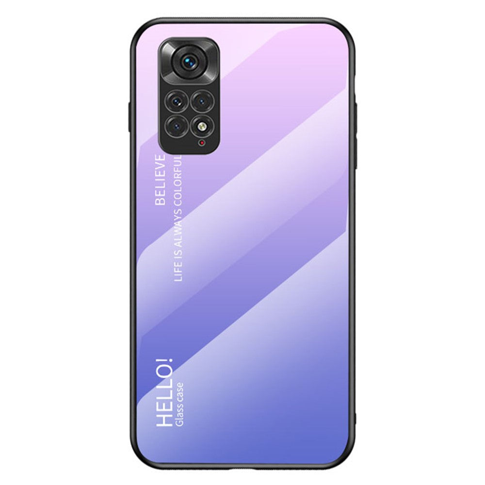 Xiaomi Redmi Note 11 4G (Qualcomm)/Redmi Note 11S 4G Härdat glas + PC + TPU mobilskal Snyggt Hybridbakstycke i tonad färg