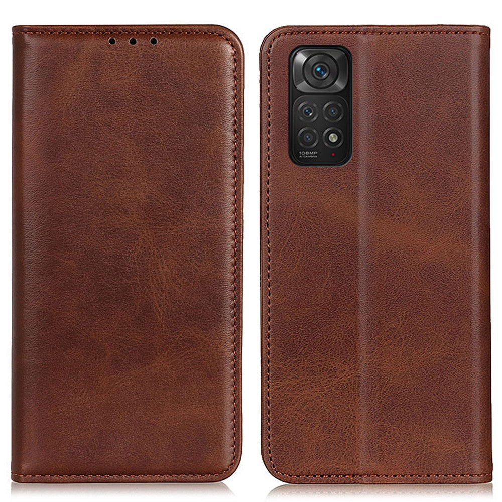 For Xiaomi Redmi Note 11 4G (Qualcomm)/Note 11S 4G Wallet Stand Phone Case Split Leather Magnetic Auto-absorbed Cover