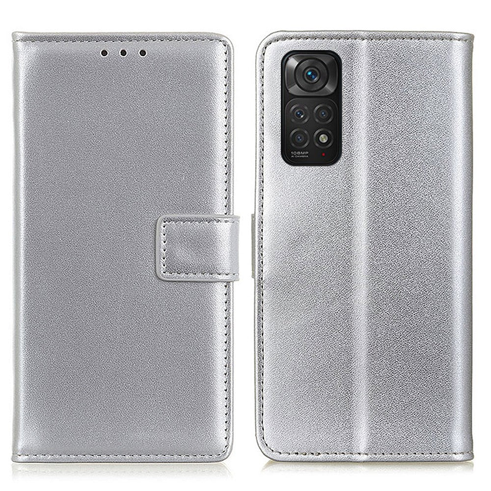 For Xiaomi Redmi Note 11 4G (Qualcomm)/Note 11S  4G Magnetic Clasp PU Leather Wallet Phone Case with Foldable Stand