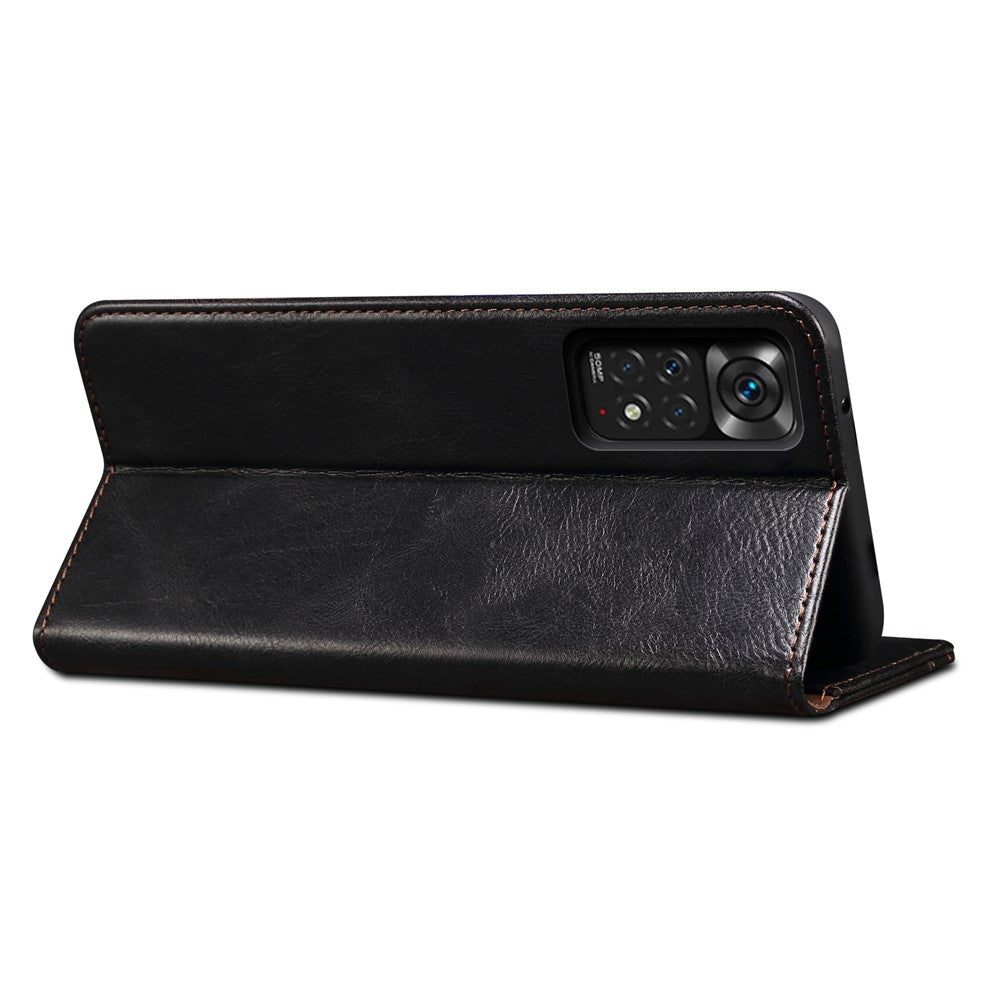 Xiaomi Redmi Note 12 Pro 4G / 11 Pro 4G (MediaTek) / Note 11 Pro 5G (Qualcomm) Folio Stand Plånboksfodral Vaxartad Crazy Horse-textur PU-läder Magnetiskt absorberande fodral