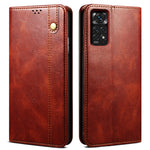 Xiaomi Redmi Note 12 Pro 4G / 11 Pro 4G (MediaTek) / Note 11 Pro 5G (Qualcomm) Folio Stand Plånboksfodral Vaxartad Crazy Horse-textur PU-läder Magnetiskt absorberande fodral