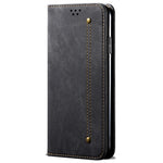 For Xiaomi Redmi Note 12 Pro 4G / 11 Pro 4G (MediaTek) / Note 11 Pro 5G (Qualcomm) Jeans Cloth Texture PU Leather Flip Cover Wallet Stand Magnetic Absorption Phone Case
