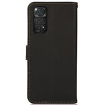 KHAZNEH För Xiaomi Redmi Note 11 4G (Qualcomm)/Note 11S 4G Äkta Läder RFID-blockerande Plånboksfodral Stativmobilskydd