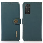 KHAZNEH För Xiaomi Redmi Note 11 4G (Qualcomm)/Note 11S 4G Äkta Läder RFID-blockerande Plånboksfodral Stativmobilskydd
