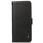 KHAZNEH For Xiaomi Redmi Note 11 4G (Qualcomm)/Note 11S 4G RFID Blocking Litchi Texture Genuine Leather Phone Case with Wallet Stand