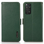 KHAZNEH För Xiaomi Redmi Note 11 4G (Qualcomm)/Note 11S 4G RFID-blockerande Litchitexturerat läderfodral med plånboksställ