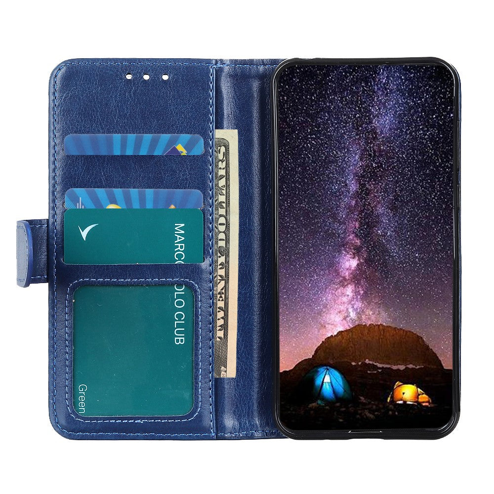 Xiaomi Redmi Note 11S 4G / Redmi Note 11 4G (Qualcomm) Crazy Horse Texture PU-läderfodral Stötsäkert TPU Plånbok Skyddande Stativ Folio-fodral