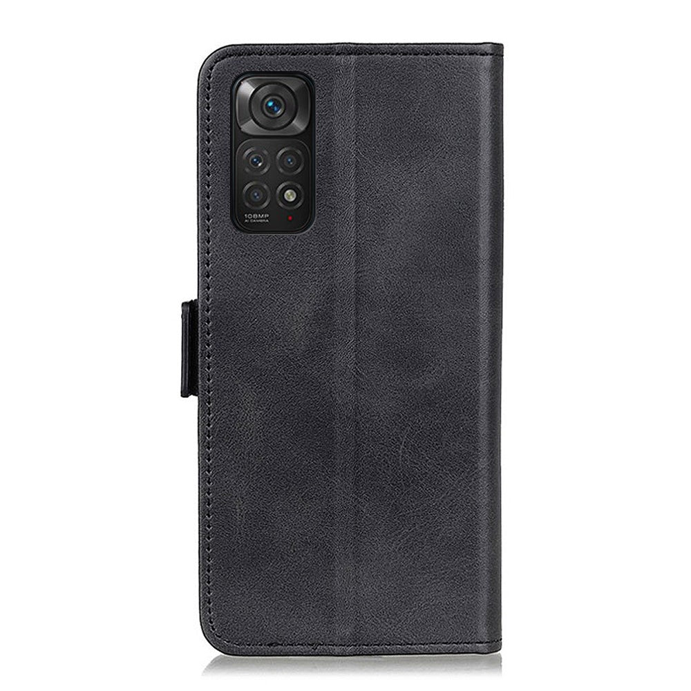 For Xiaomi Redmi Note 11S 4G / Redmi Note 11 4G (Qualcomm) Textured Leather Flip Folio Wallet Cover Stand Book Shockproof TPU Inner Shell