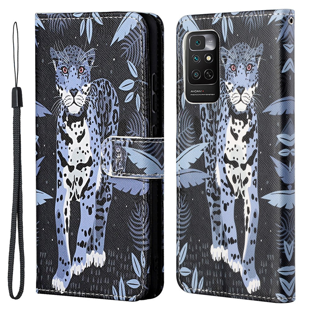 For Xiaomi Redmi Note 11 4G (Qualcomm) / Redmi Note 11S 4G PU Leather Pattern Printing Phone Cover Cross Texture Stand Wallet Magnetic Shockproof Case with Strap