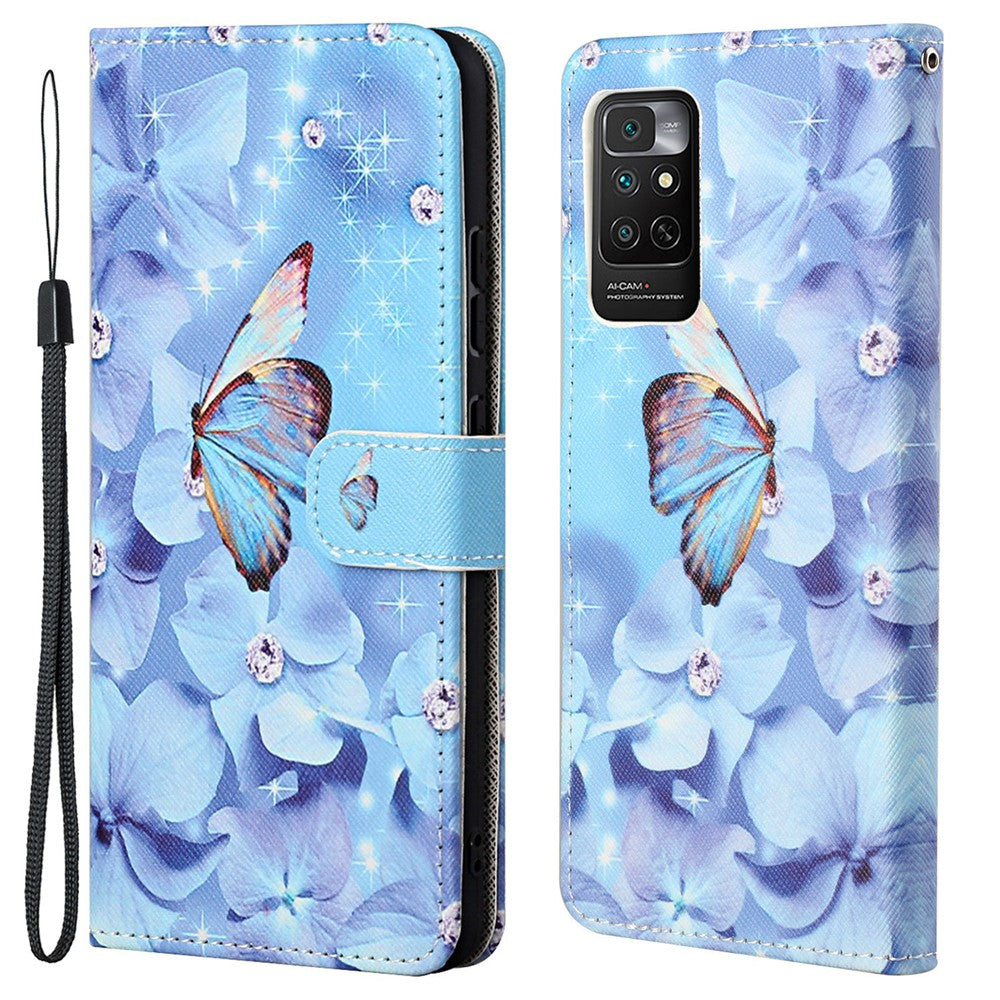 For Xiaomi Redmi Note 11 4G (Qualcomm) / Redmi Note 11S 4G PU Leather Pattern Printing Phone Cover Cross Texture Stand Wallet Magnetic Shockproof Case with Strap