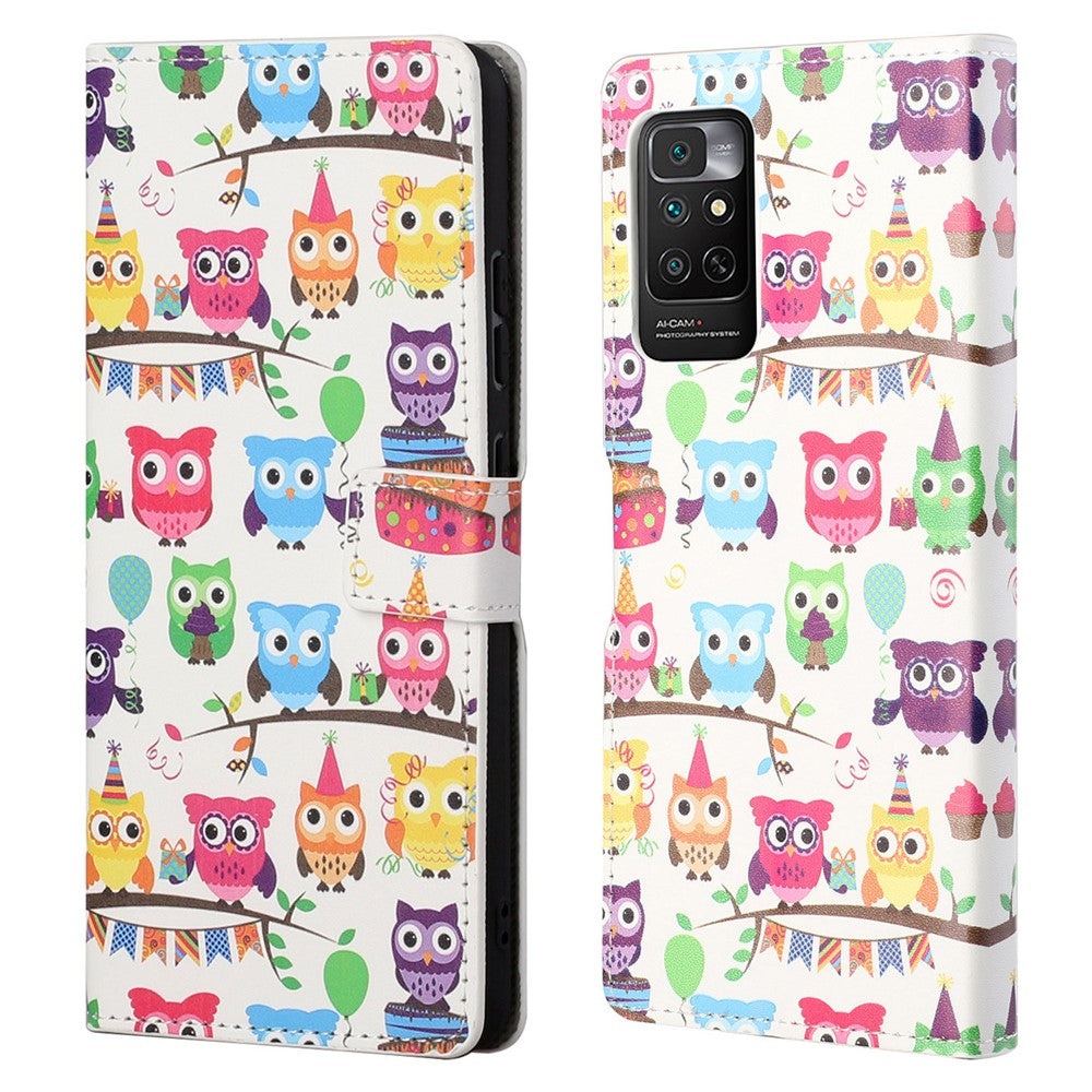 Xiaomi Redmi Note 11S 4G / Redmi Note 11 4G (Qualcomm) Mönstertryck PU-läder Plånboksfodral Stativfunktion Flipfodral