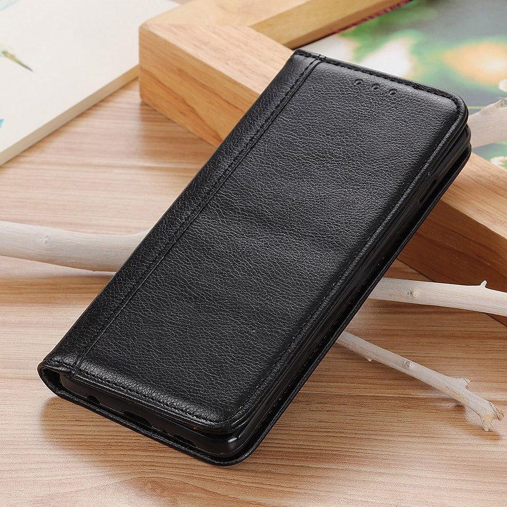 For Xiaomi Redmi Note 11S 4G / Redmi Note 11 4G (Qualcomm) Litchi Texture Split Leather Case Stand Hidden Magnetic Adsorption Shockproof Flip Wallet Cover