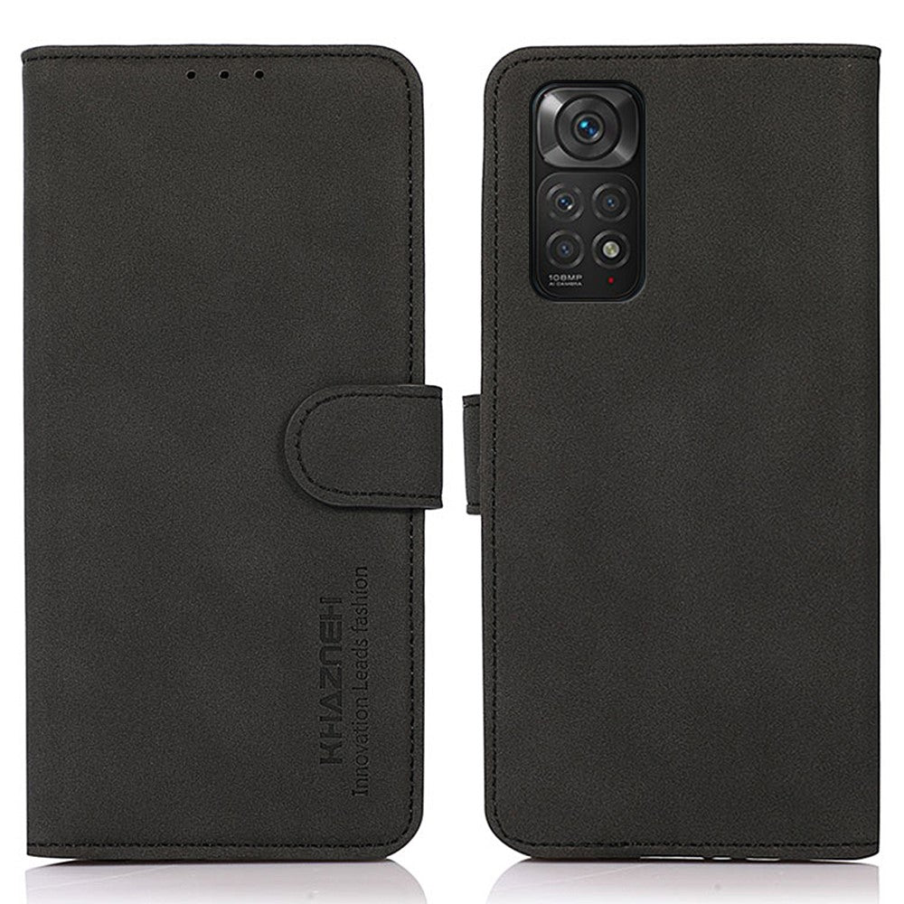 KHAZNEH Case for Xiaomi Redmi Note 11S 4G / Redmi Note 11 4G (Qualcomm), Textured PU Leather Folio Flip Wallet Case with Stand
