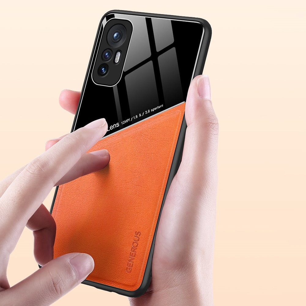 For Xiaomi 12 5G/12X 5G/12S 5G Precise Cut-Out Phone Case Shockproof Cover Anti-Fall Textured Leather Shell TPU Frame Protector with Magnetic Metal Sheet