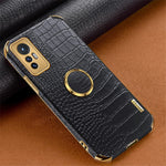 For Xiaomi 12 Pro 5G/12S Pro 5G/12 Pro (Dimensity) 5G Cell Phone Case Fashionable Crocodile Texture Kickstand Finger Ring Holder PU Leather + TPU Phone Cover