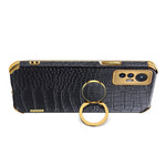 For Xiaomi 12 Pro 5G/12S Pro 5G/12 Pro (Dimensity) 5G Cell Phone Case Fashionable Crocodile Texture Kickstand Finger Ring Holder PU Leather + TPU Phone Cover