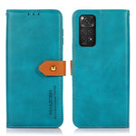 KHAZNEH för Xiaomi Redmi Note 11S 4G/Redmi Note 11 4G (Qualcomm) Tvåfärgad design, gyllene magnetisk spänne, fallskyddande PU-läder, stativ, fällbart mobilskal med plånbok
