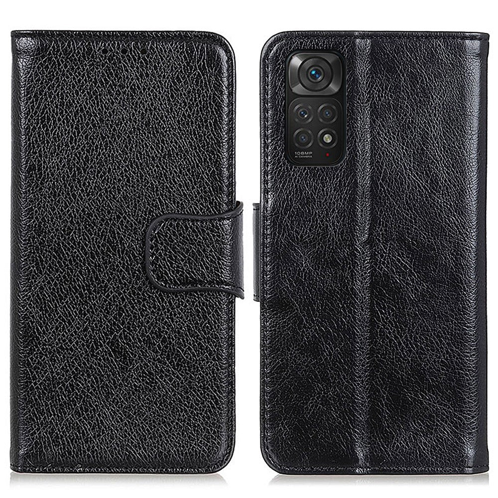 Flipfodral för Xiaomi Redmi Note 11 4G (Qualcomm)/Redmi Note 11S 4G Nappatexturerat Delat Läder Stativplånbok Stötsäkert mobilfodral