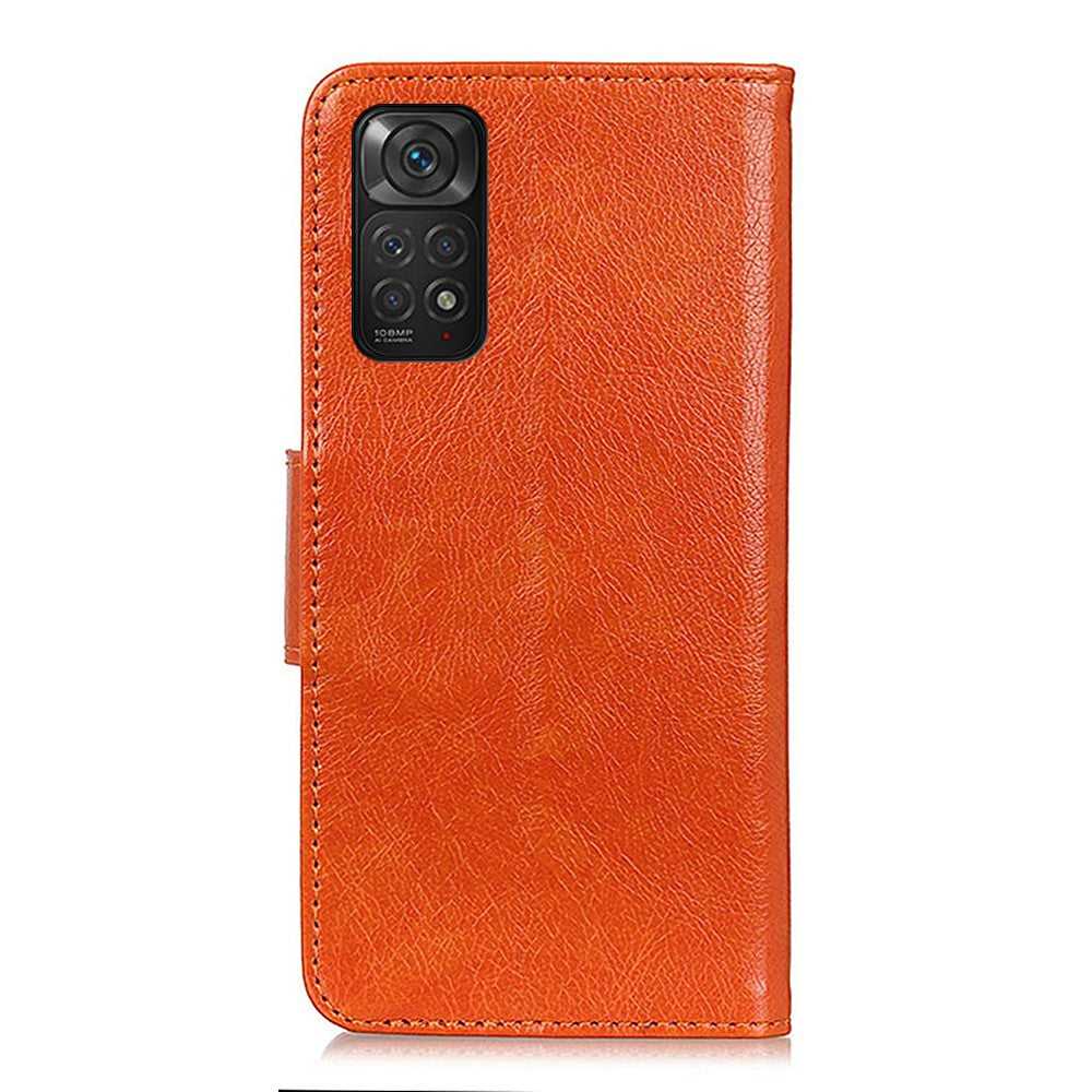 Flip Phone Case for Xiaomi Redmi Note 11 4G (Qualcomm)/Redmi Note 11S 4G Nappa Texture Split Leather Stand Wallet Shockproof Phone Cover