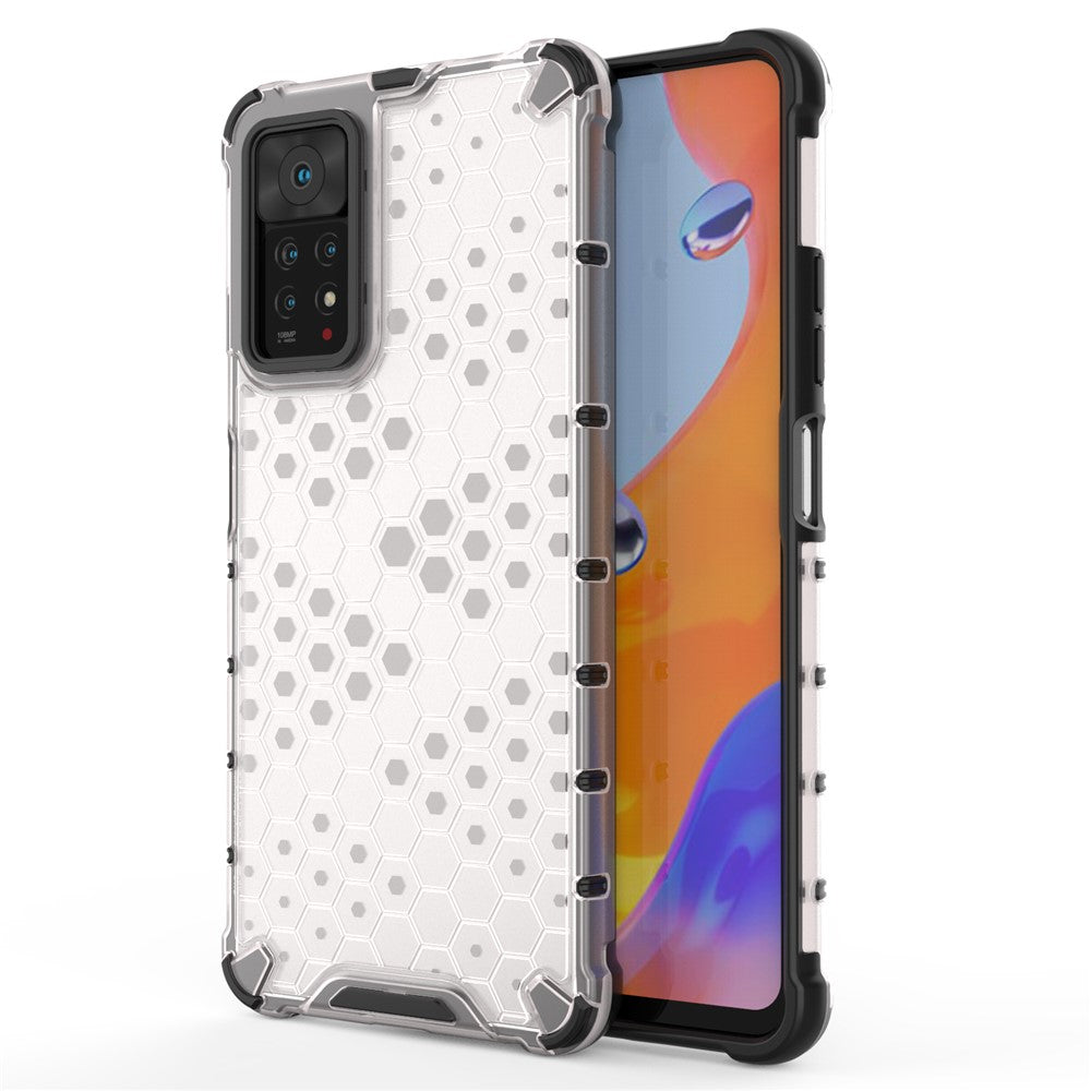 For Xiaomi Redmi Note 12 Pro 4G / 11 Pro 4G (MediaTek) / Note 11 Pro 5G (Qualcomm) Honeycomb Textured Soft TPU + Hard PC Phone Case Hybrid Protective Cover