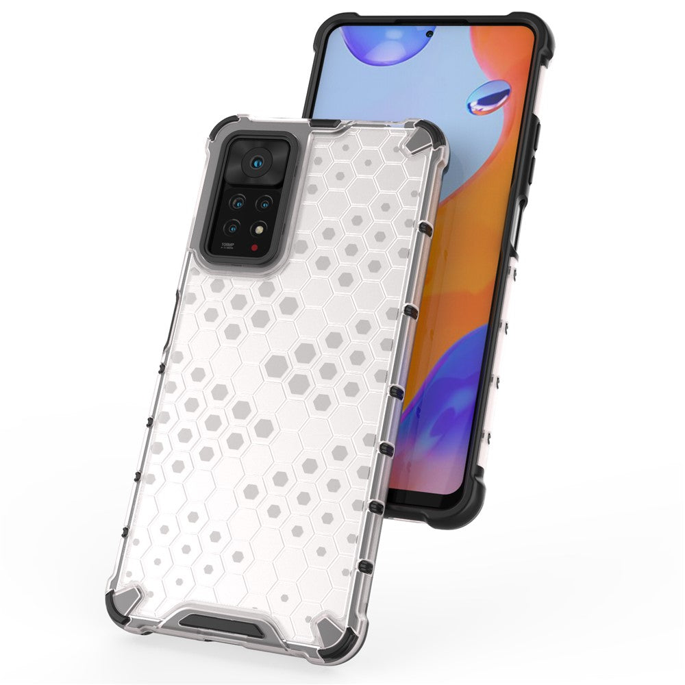 For Xiaomi Redmi Note 12 Pro 4G / 11 Pro 4G (MediaTek) / Note 11 Pro 5G (Qualcomm) Honeycomb Textured Soft TPU + Hard PC Phone Case Hybrid Protective Cover