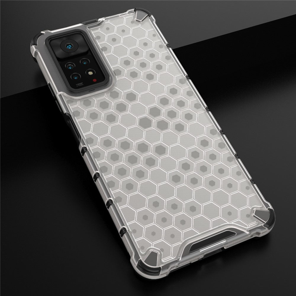 For Xiaomi Redmi Note 12 Pro 4G / 11 Pro 4G (MediaTek) / Note 11 Pro 5G (Qualcomm) Honeycomb Textured Soft TPU + Hard PC Phone Case Hybrid Protective Cover