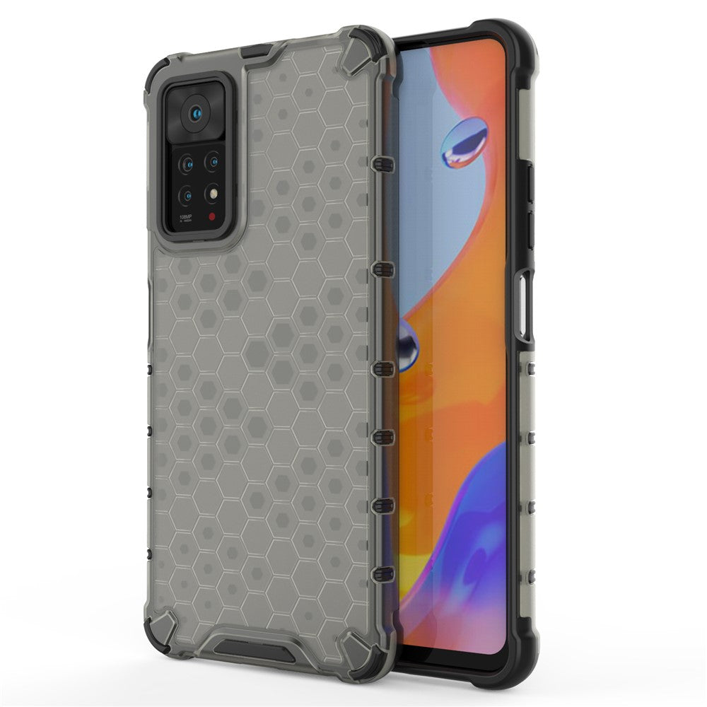 For Xiaomi Redmi Note 12 Pro 4G / 11 Pro 4G (MediaTek) / Note 11 Pro 5G (Qualcomm) Honeycomb Textured Soft TPU + Hard PC Phone Case Hybrid Protective Cover