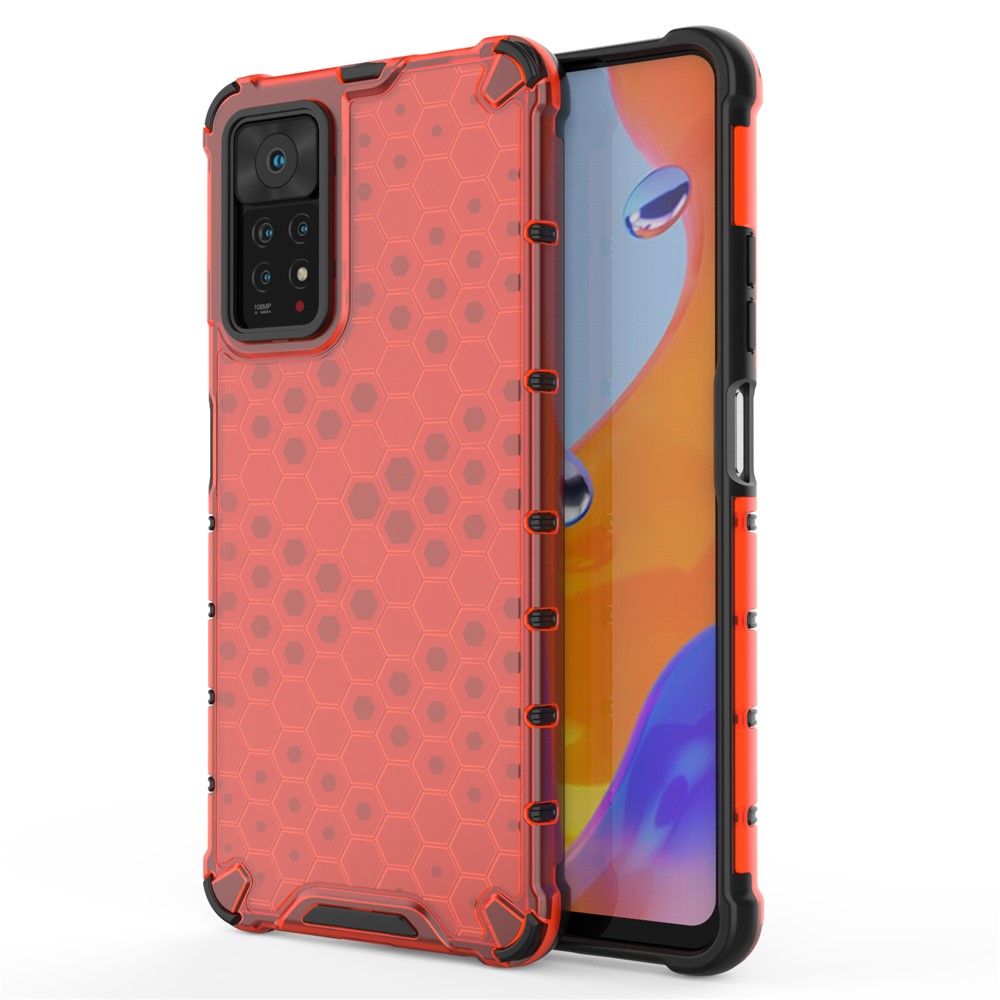 For Xiaomi Redmi Note 12 Pro 4G / 11 Pro 4G (MediaTek) / Note 11 Pro 5G (Qualcomm) Honeycomb Textured Soft TPU + Hard PC Phone Case Hybrid Protective Cover