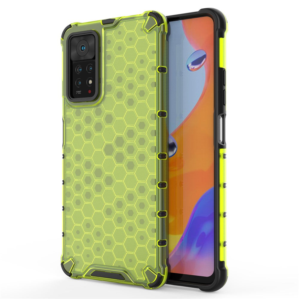 For Xiaomi Redmi Note 12 Pro 4G / 11 Pro 4G (MediaTek) / Note 11 Pro 5G (Qualcomm) Honeycomb Textured Soft TPU + Hard PC Phone Case Hybrid Protective Cover
