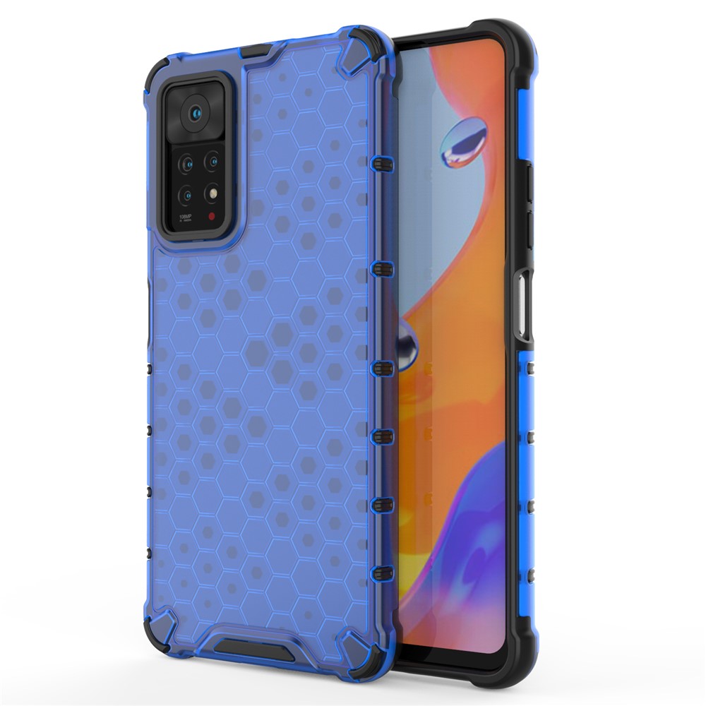 For Xiaomi Redmi Note 12 Pro 4G / 11 Pro 4G (MediaTek) / Note 11 Pro 5G (Qualcomm) Honeycomb Textured Soft TPU + Hard PC Phone Case Hybrid Protective Cover