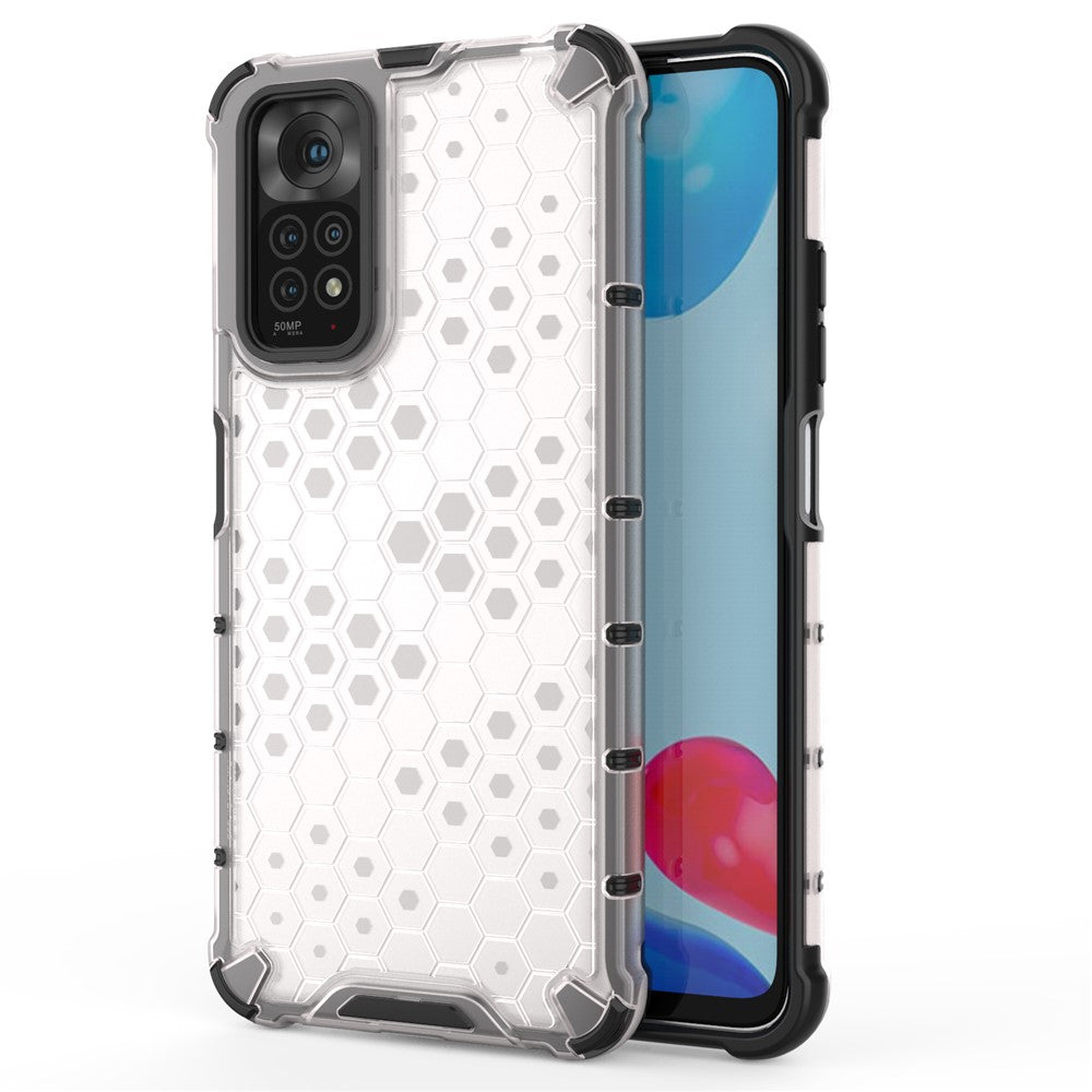 For Xiaomi Redmi Note 11 4G (Qualcomm)/Note 11S 4G Soft TPU + Hard PC Case Honeycomb Textured Anti-scratch Phone Cover