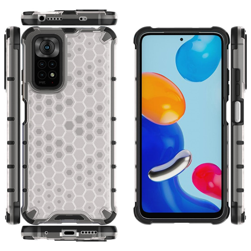 For Xiaomi Redmi Note 11 4G (Qualcomm)/Note 11S 4G Soft TPU + Hard PC Case Honeycomb Textured Anti-scratch Phone Cover