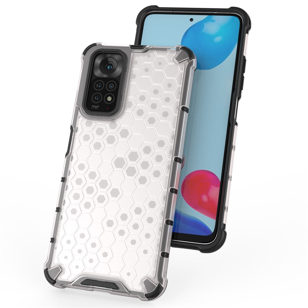 For Xiaomi Redmi Note 11 4G (Qualcomm)/Note 11S 4G Soft TPU + Hard PC Case Honeycomb Textured Anti-scratch Phone Cover
