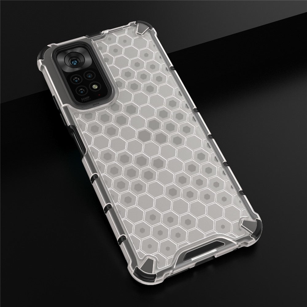 For Xiaomi Redmi Note 11 4G (Qualcomm)/Note 11S 4G Soft TPU + Hard PC Case Honeycomb Textured Anti-scratch Phone Cover