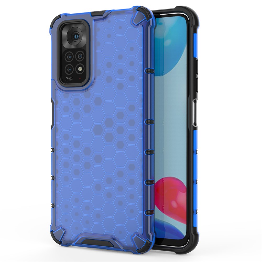 For Xiaomi Redmi Note 11 4G (Qualcomm)/Note 11S 4G Soft TPU + Hard PC Case Honeycomb Textured Anti-scratch Phone Cover