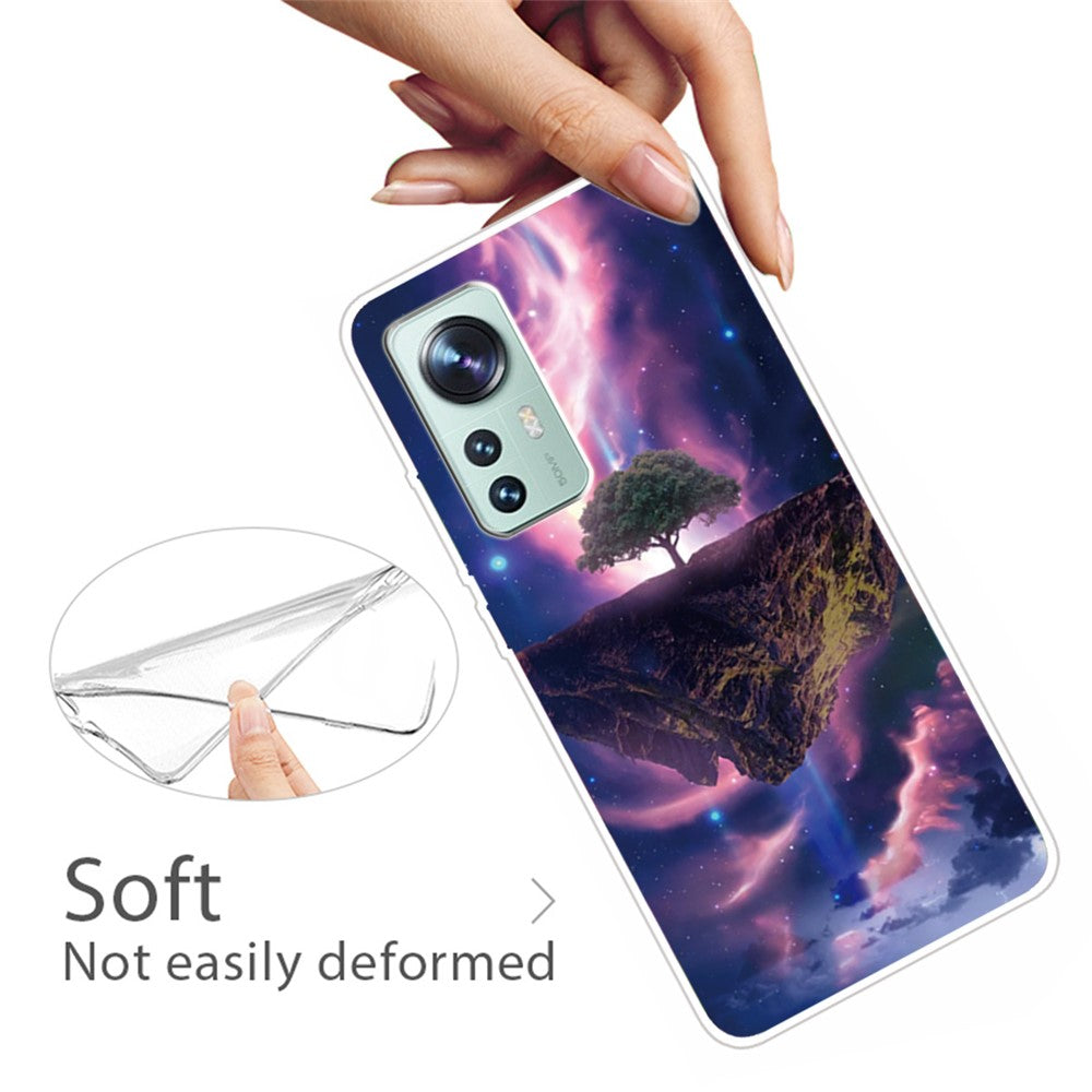 For Xiaomi 12/12X/12S 5G IMD Workmanship Phone Case Soft TPU Shock Absorption Slim Pattern Printing Protective Cover