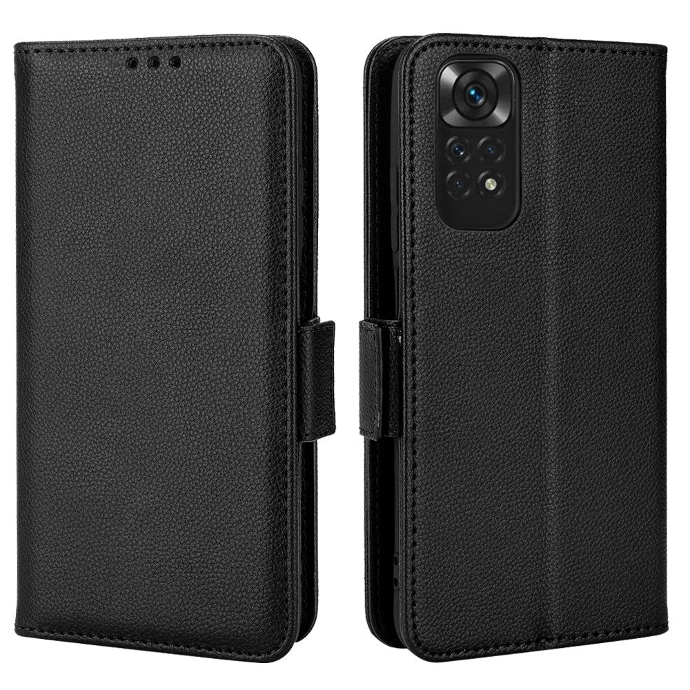 For Xiaomi Redmi Note 11 4G (Qualcomm) / Redmi Note 11S 4G Litchi Texture PU Leather Wallet Case Stand Magnetic Closure Shockproof Phone Cover