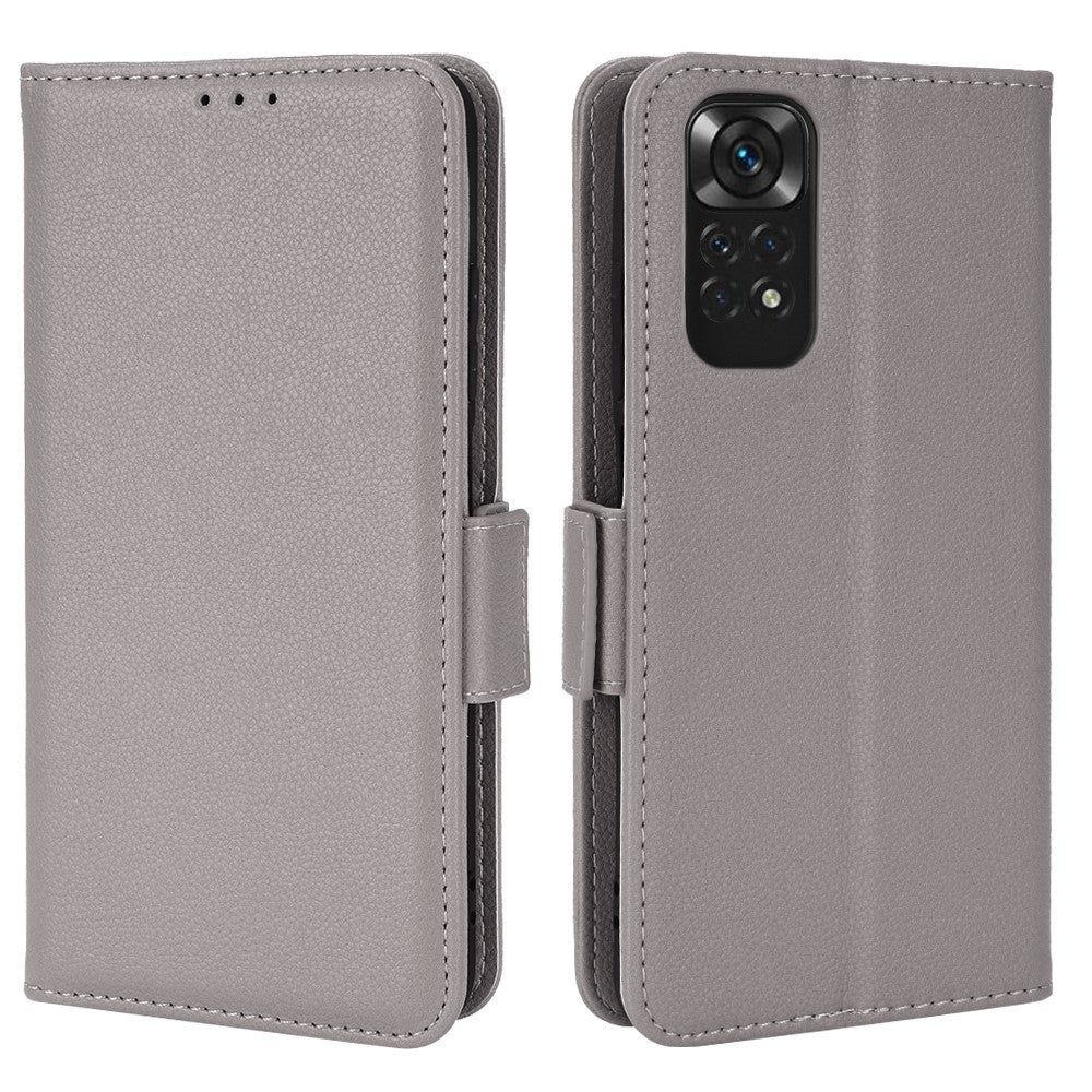 For Xiaomi Redmi Note 11 4G (Qualcomm) / Redmi Note 11S 4G Litchi Texture PU Leather Wallet Case Stand Magnetic Closure Shockproof Phone Cover