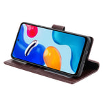 Xiaomi Redmi Note 11S 4G/Note 11 4G (Qualcomm) Läderfodral med präglad mandalablomma, plånboksfodral, mobilskal med handledsrem