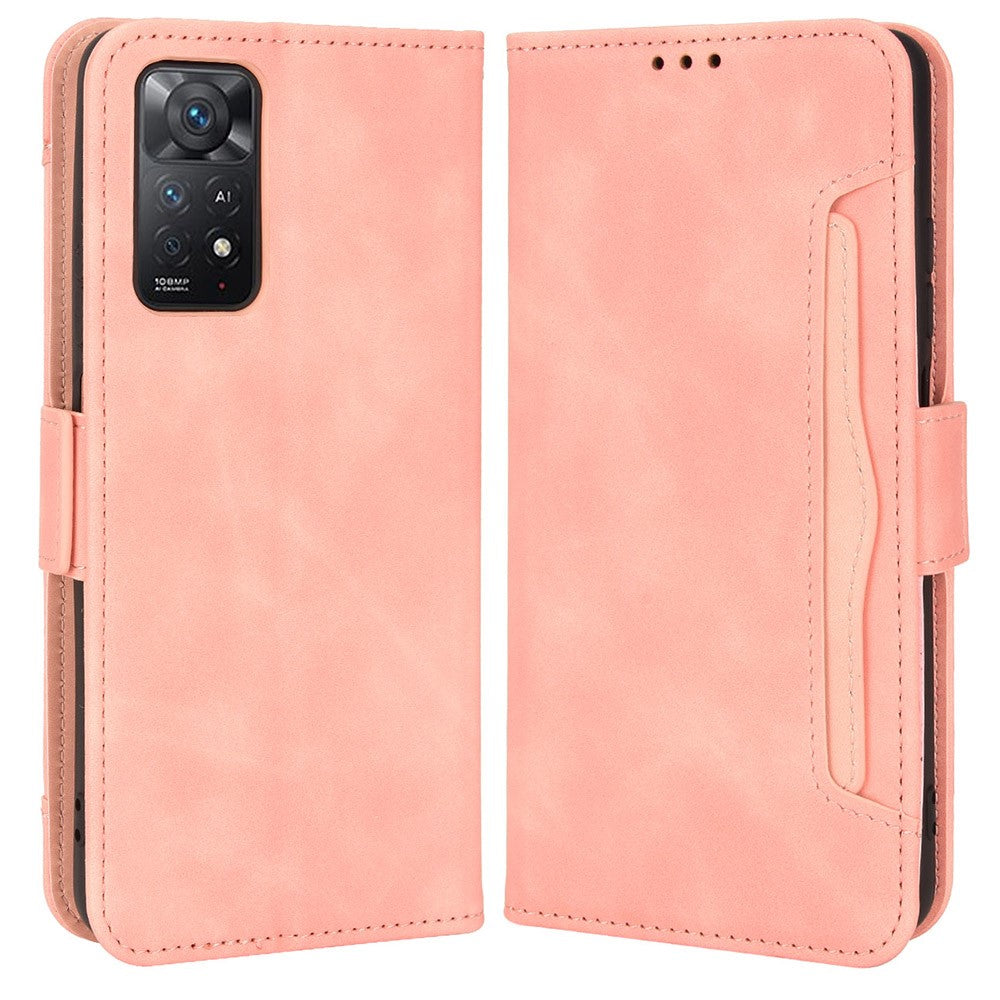 Xiaomi Redmi Note 11 Pro 4G (MediaTek) / Note 11 Pro 5G (Qualcomm) / Note 12 Pro 4G / Note 11E Pro 5G pungfodral i PU-læder med stativ, magnetlukning, stødsikkert etui med flere kortpladser