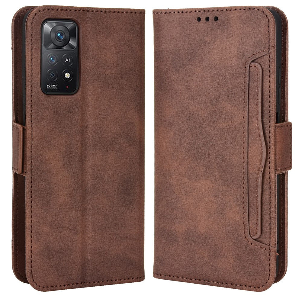 Xiaomi Redmi Note 11 Pro 4G (MediaTek) / Note 11 Pro 5G (Qualcomm) / Note 12 Pro 4G / Note 11E Pro 5G pungfodral i PU-læder med stativ, magnetlukning, stødsikkert etui med flere kortpladser