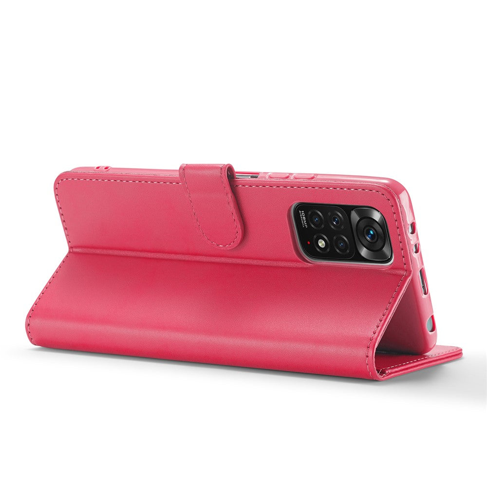 LC.IMEEKE Leather Wallet Phone Case for Xiaomi Redmi Note 12 Pro 4G / 11 Pro 4G (MediaTek) / Note 11 Pro 5G (Qualcomm) with Adjustable Stand