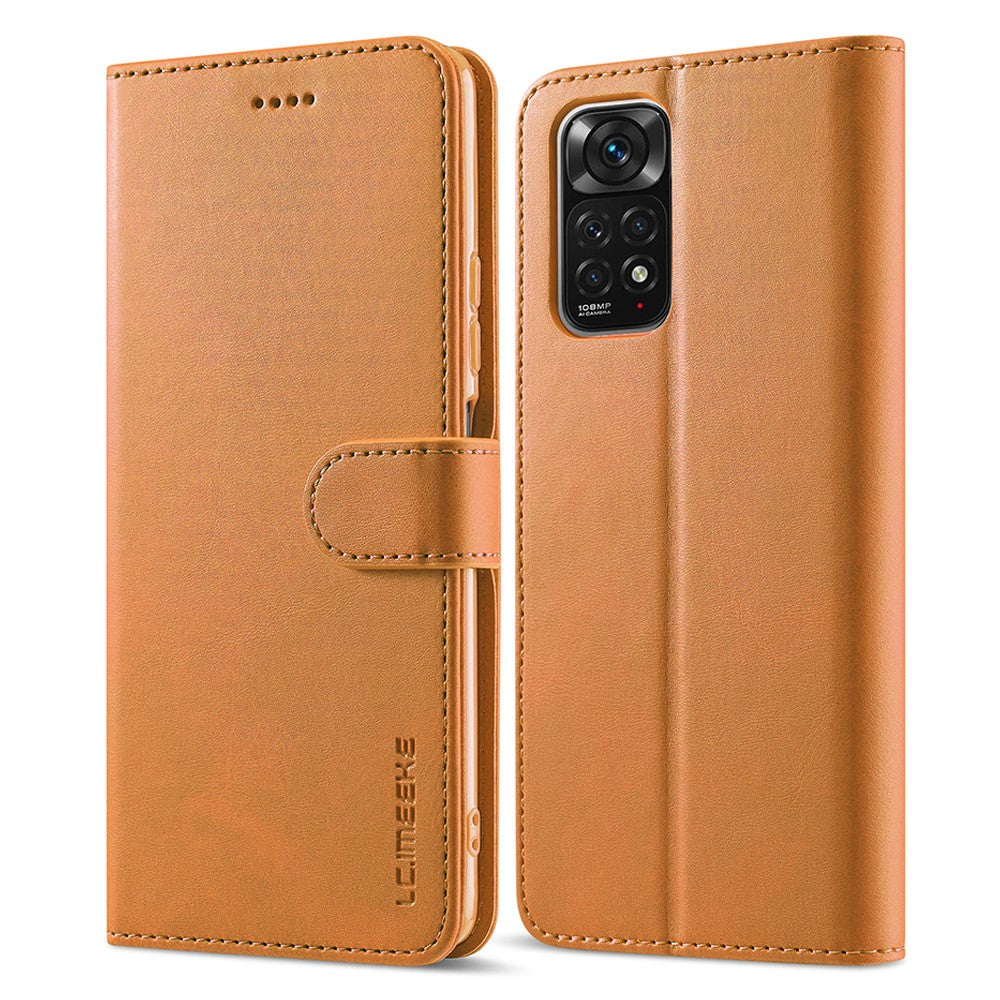 LC.IMEEKE læderetui til Xiaomi Redmi Note 12 Pro 4G / 11 Pro 4G (MediaTek) / Note 11 Pro 5G (Qualcomm) med justerbart stativ