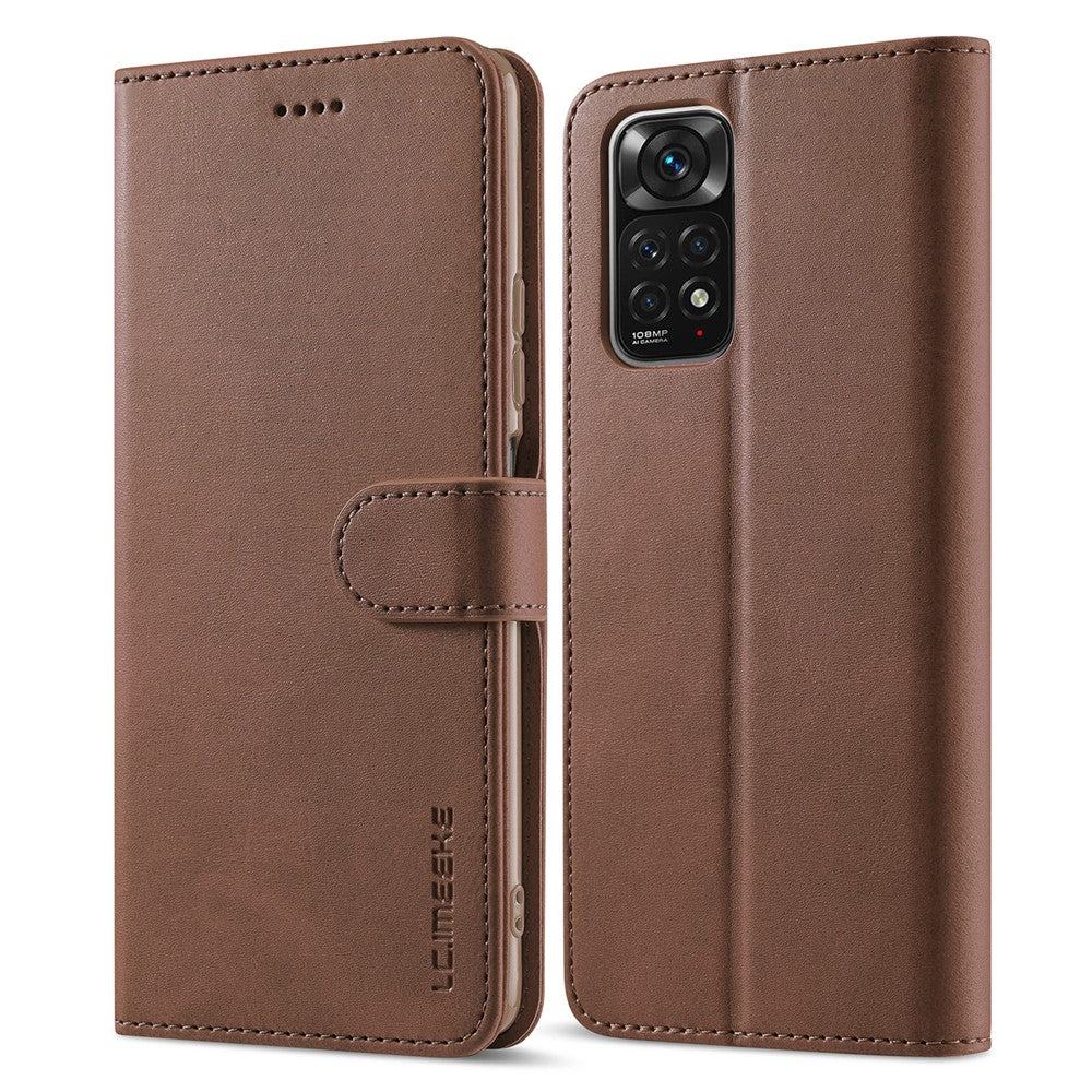 LC.IMEEKE Leather Wallet Phone Case for Xiaomi Redmi Note 12 Pro 4G / 11 Pro 4G (MediaTek) / Note 11 Pro 5G (Qualcomm) with Adjustable Stand